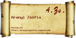 Aranyi Zsófia névjegykártya