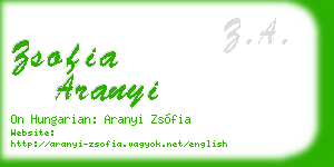 zsofia aranyi business card