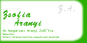 zsofia aranyi business card